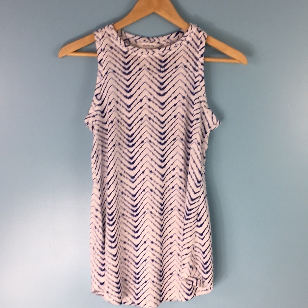 Athleta • Navy and White Striped Tank Top Printed Casual Top XXS